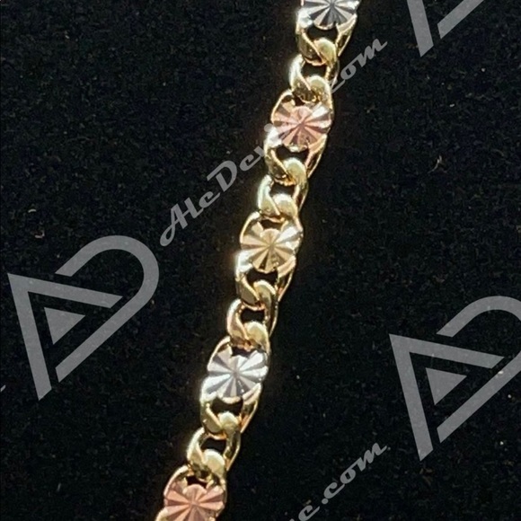 Tri-colored Valentino chain (gold plated) - Picture 4 of 5